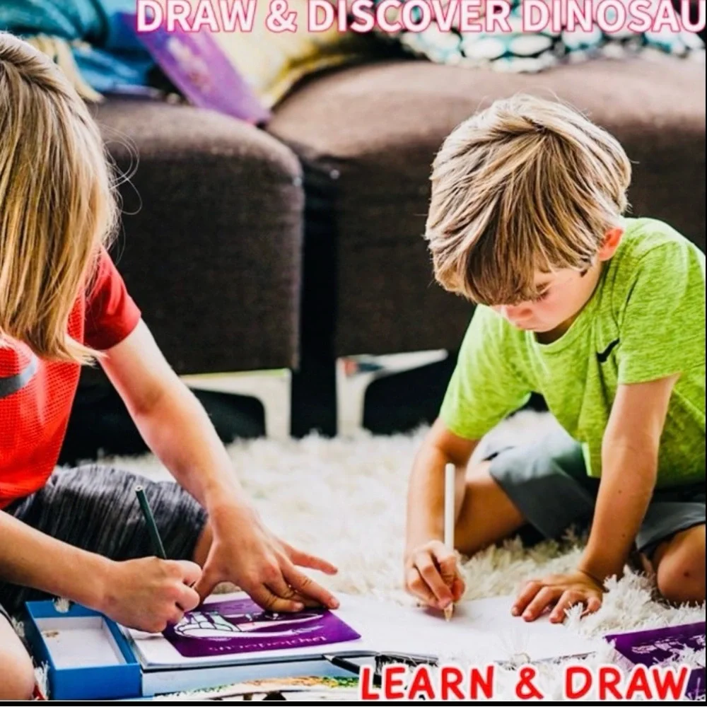 Draw Dinosaurs Stencil & Color Kit & Safari Ltd® TOOBS® Dinos
